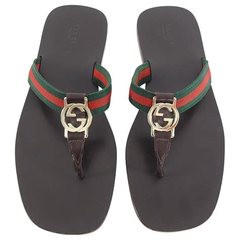 gucci flip flops brown|authentic gucci slides.